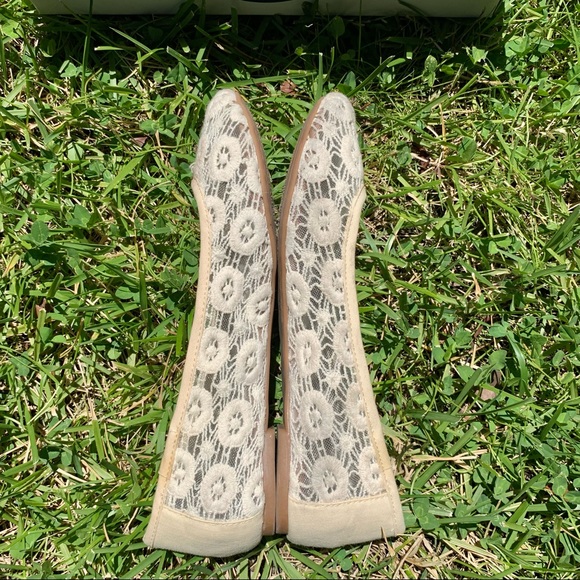 Lucky Brand Laced Cream Ballet Flats - Picture 3 of 12